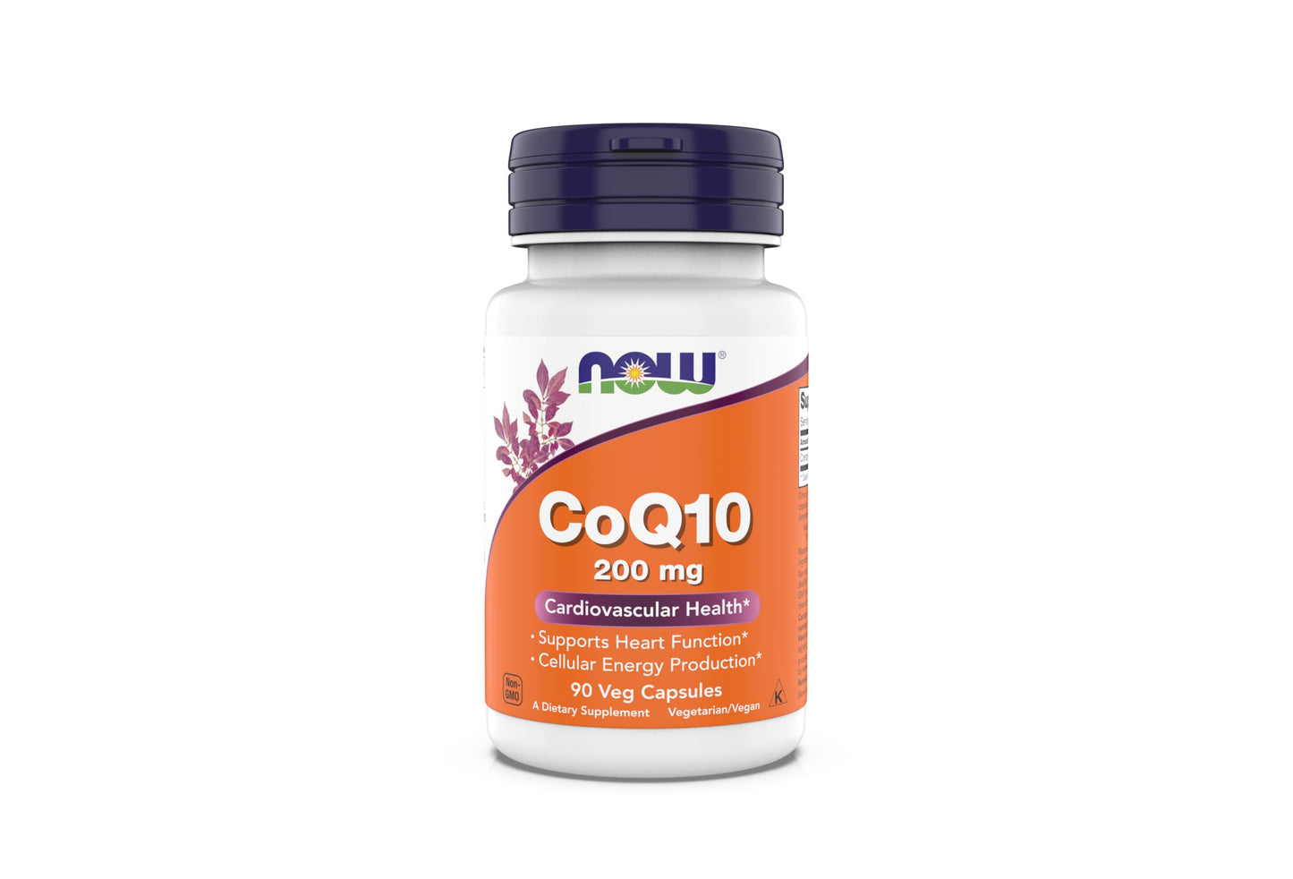 Now Supplements - CoQ10 (Coenzyme Q10) 200 mg Supports Cardiovascular Health* Kosher Vegan 90 Vegetarian Capsules